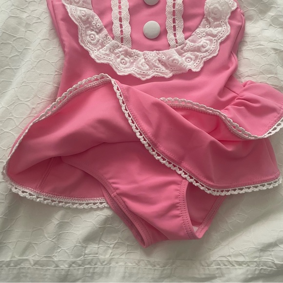 NWT toddler size 3T sweet pink designer bathing suit - Picture 3 of 6